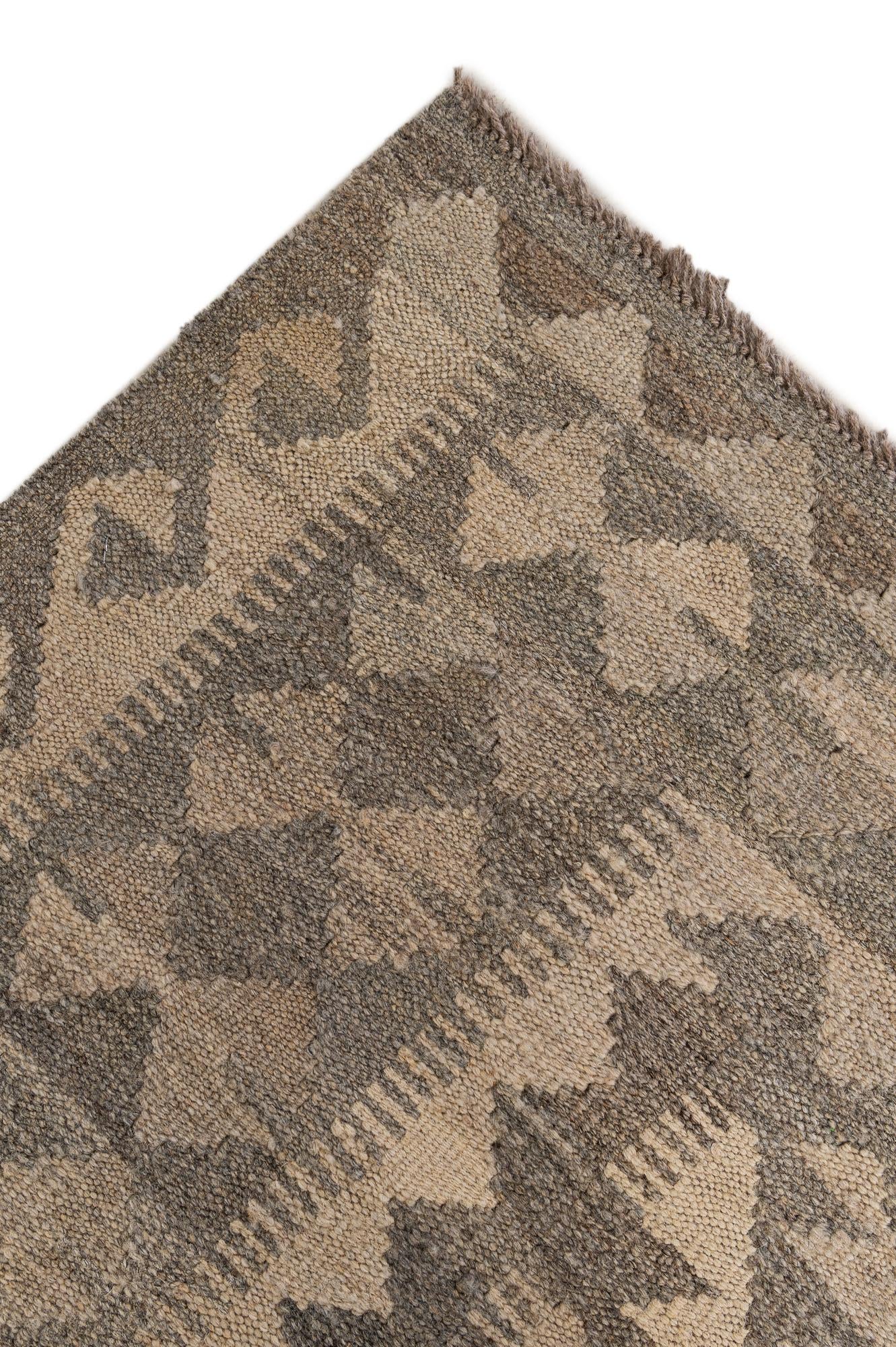 6' 10 x 9' 9 Hand Woven Kilim Maymana Wool Rug