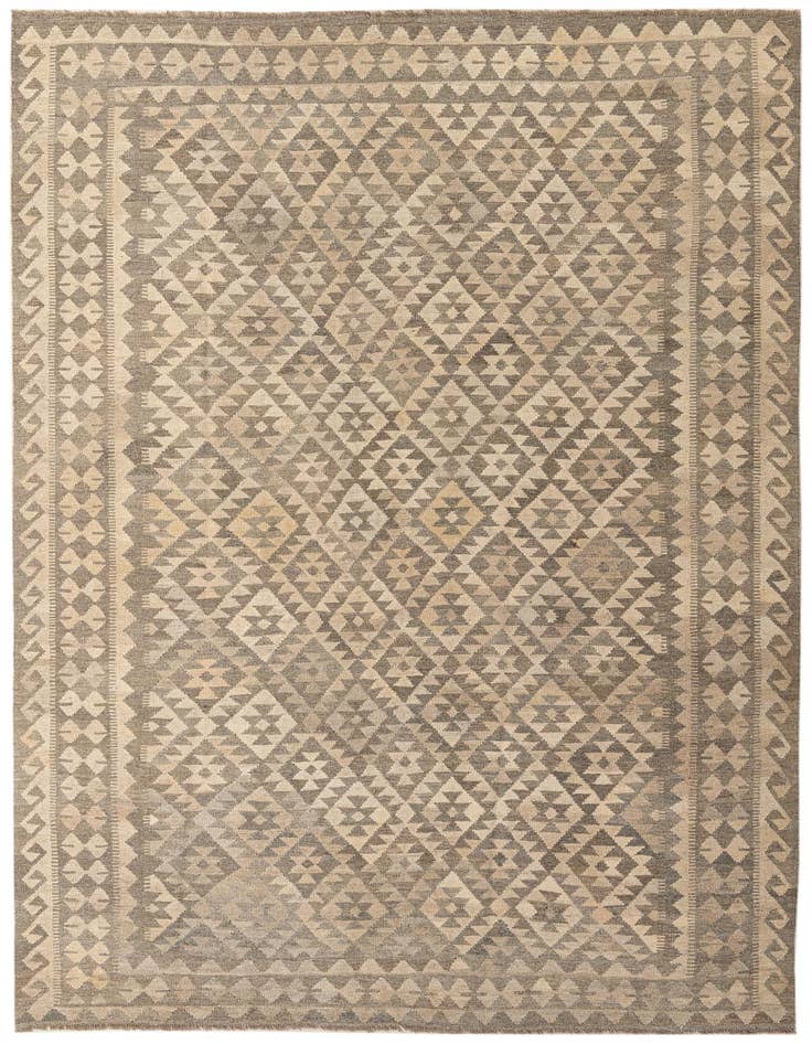 Detail image of 6' 10 x 9' 9 Hand Woven Kilim Maymana Wool Rug
