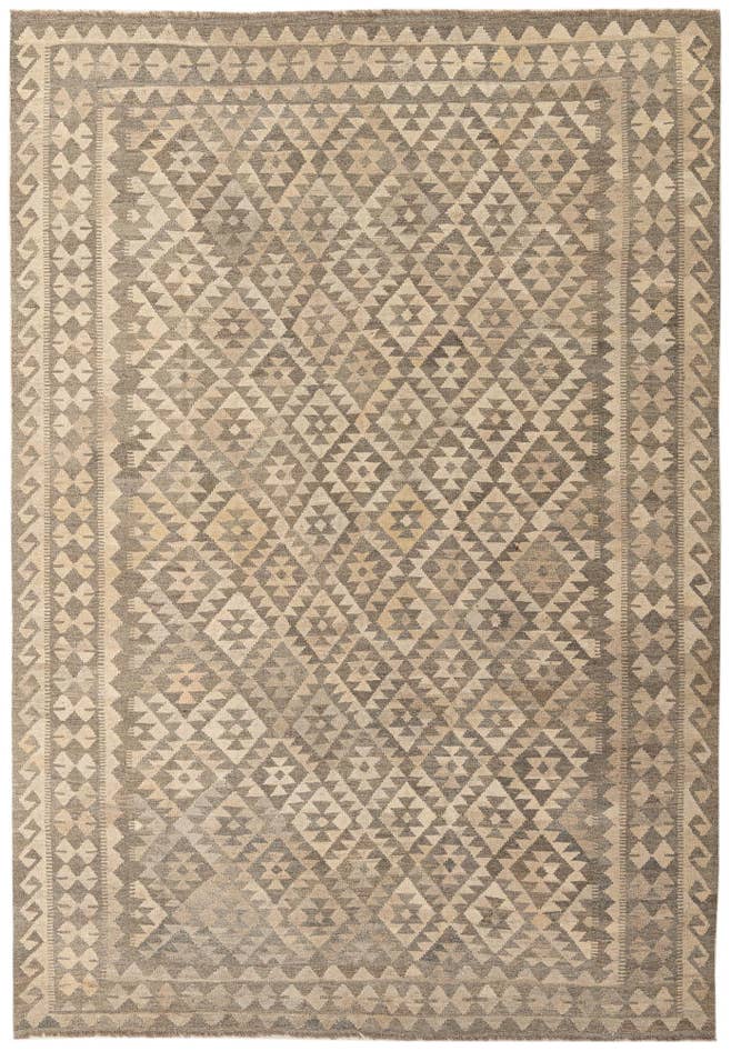 Detail image of 6' 10 x 9' 9 Hand Woven Kilim Maymana Wool Rug