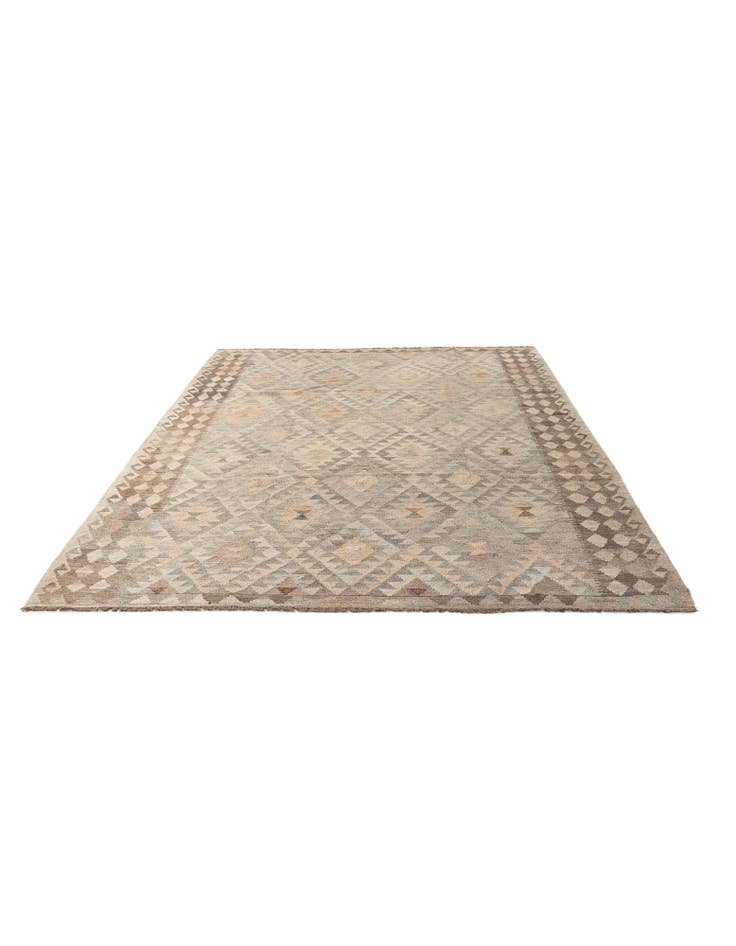 Detail image of 7' 1 x 9' 11 Hand Woven Kilim Maymana Wool Rug
