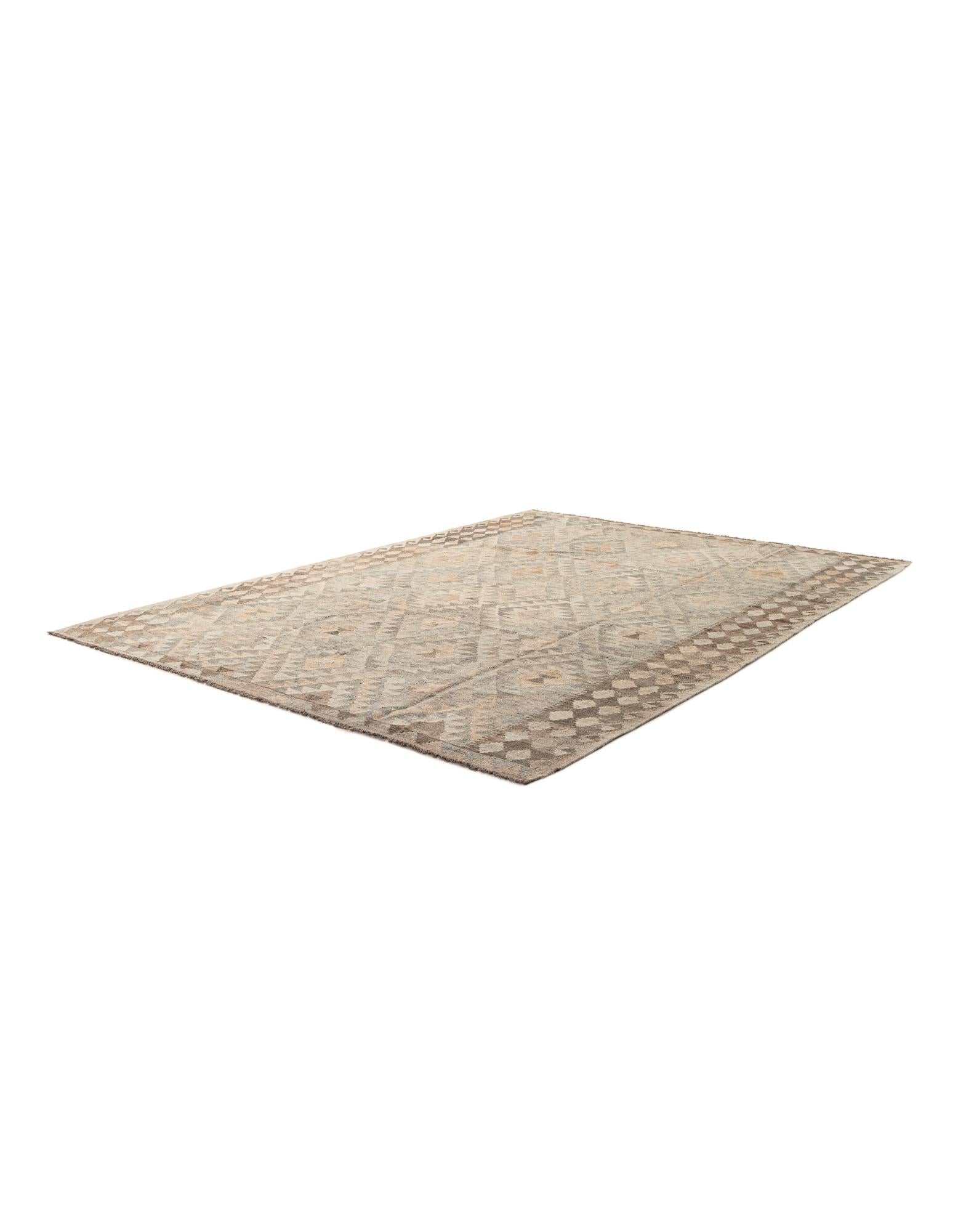 7' 1 x 9' 11 Hand Woven Kilim Maymana Wool Rug