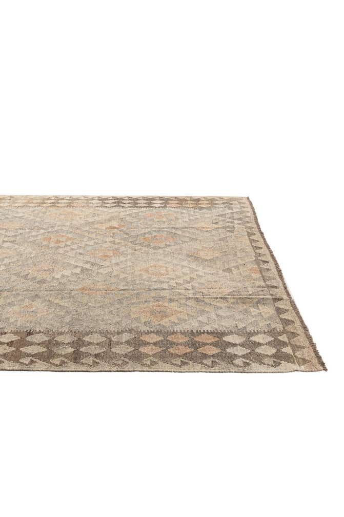 7' 1 x 9' 11 Hand Woven Kilim Maymana Wool Rug