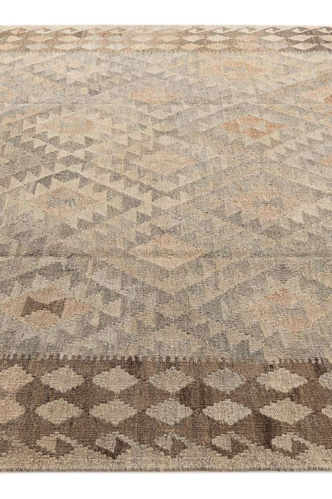 7' 1 x 9' 11 Hand Woven Kilim Maymana Wool Rug