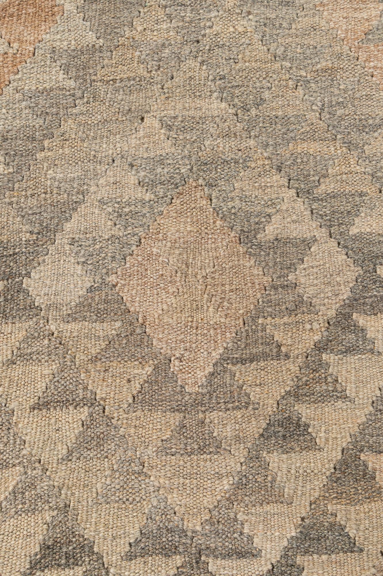 7' 1 x 9' 11 Hand Woven Kilim Maymana Wool Rug