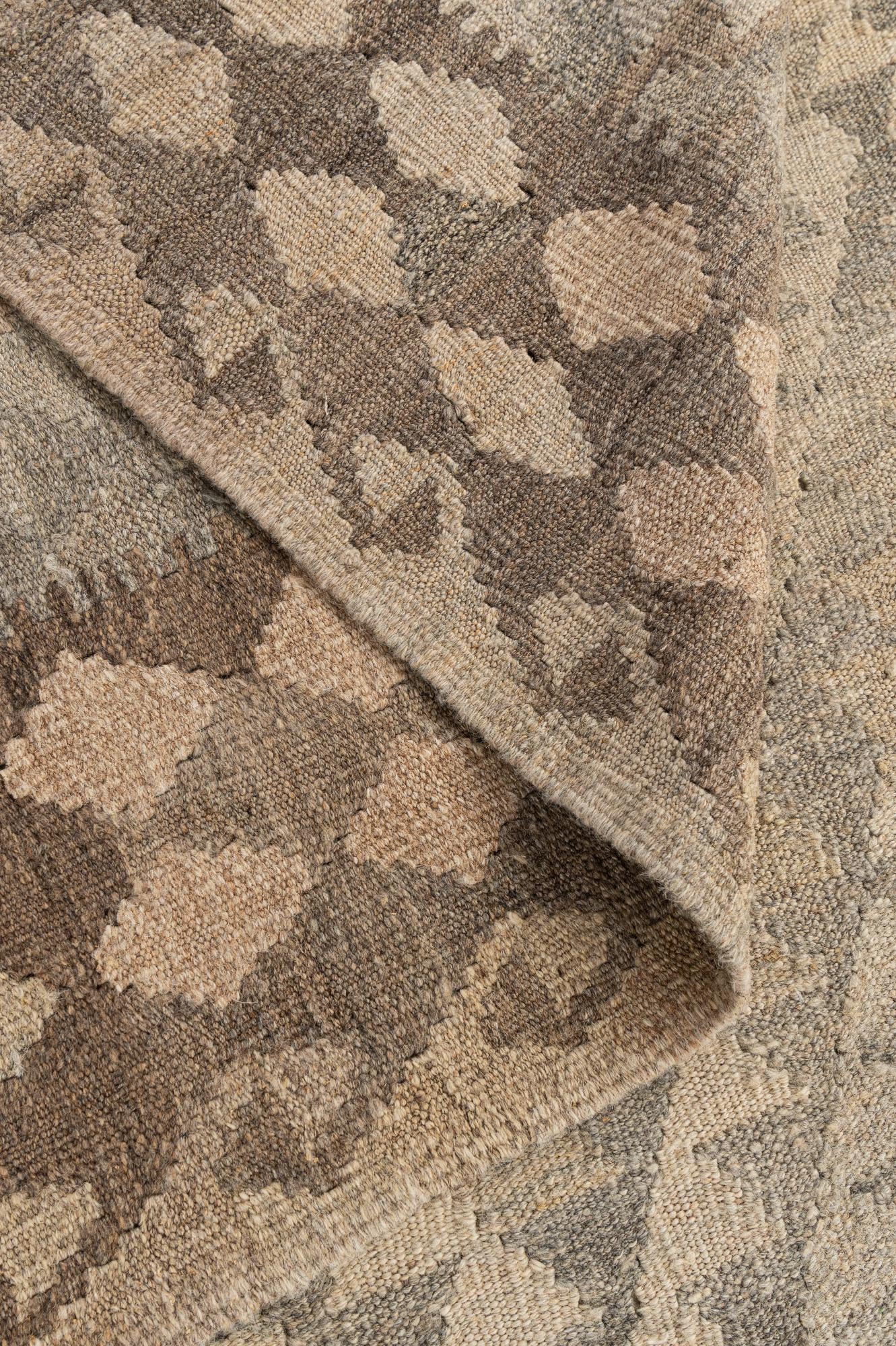 7' 1 x 9' 11 Hand Woven Kilim Maymana Wool Rug