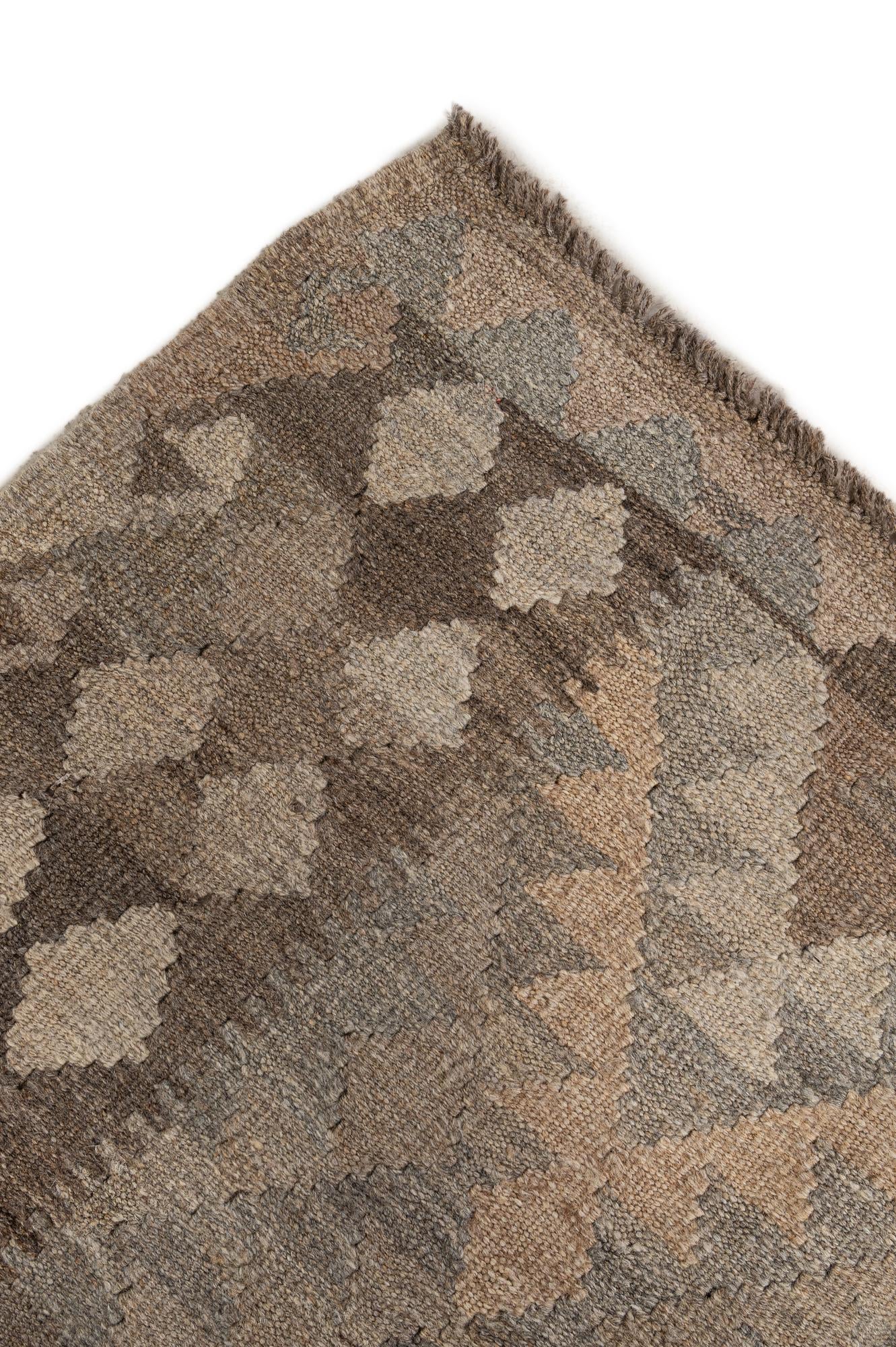 7' 1 x 9' 11 Hand Woven Kilim Maymana Wool Rug