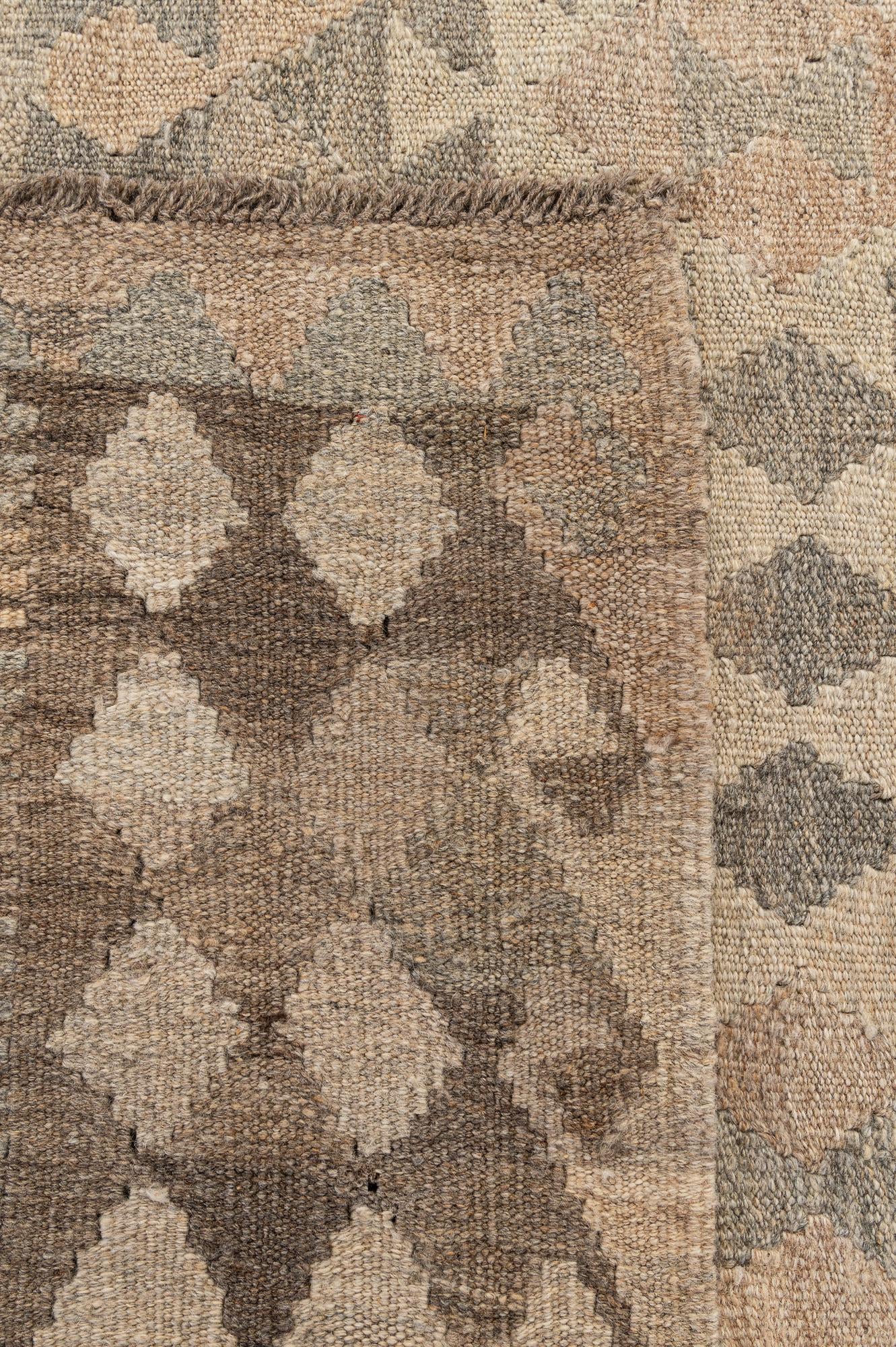 7' 1 x 9' 11 Hand Woven Kilim Maymana Wool Rug