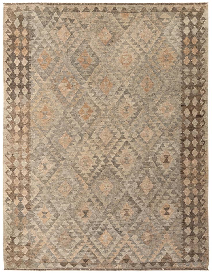 Detail image of 7' 1 x 9' 11 Hand Woven Kilim Maymana Wool Rug