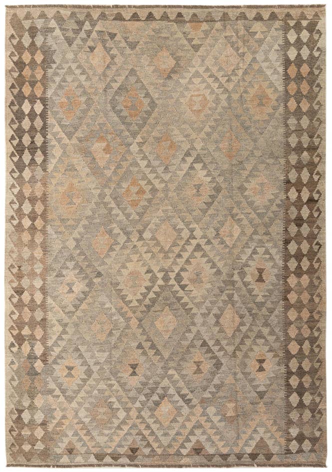 Detail image of 7' 1 x 9' 11 Hand Woven Kilim Maymana Wool Rug