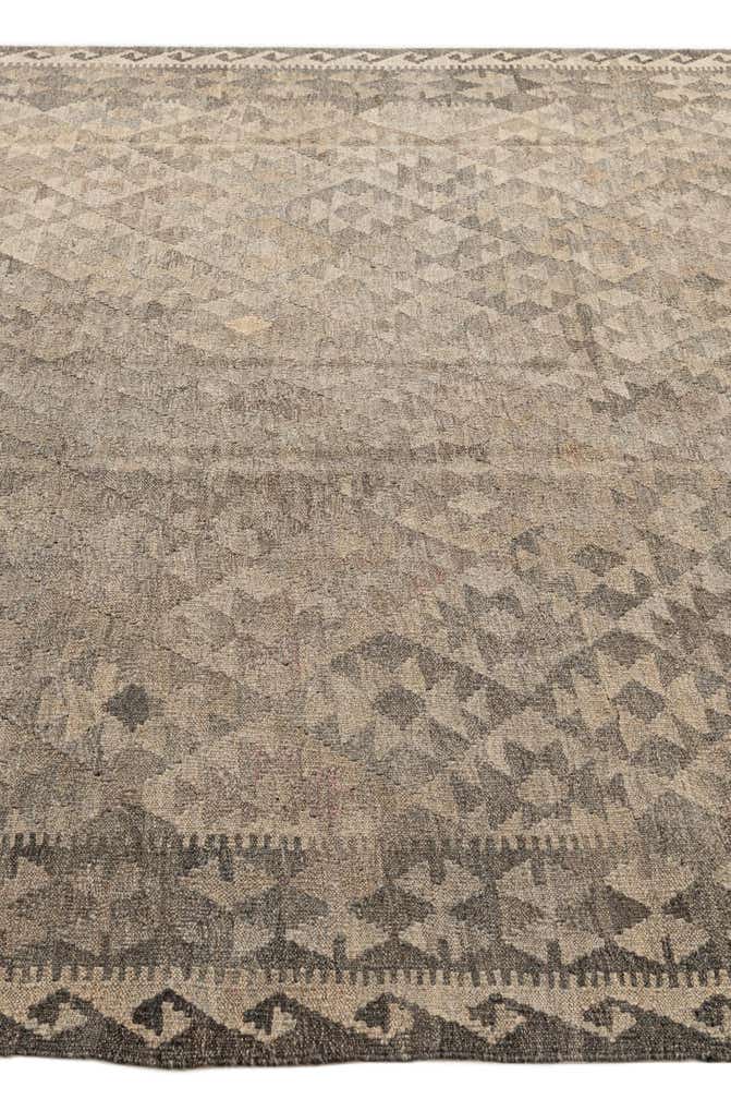 6' 10 x 9' 8 Hand Woven Kilim Maymana Wool Rug
