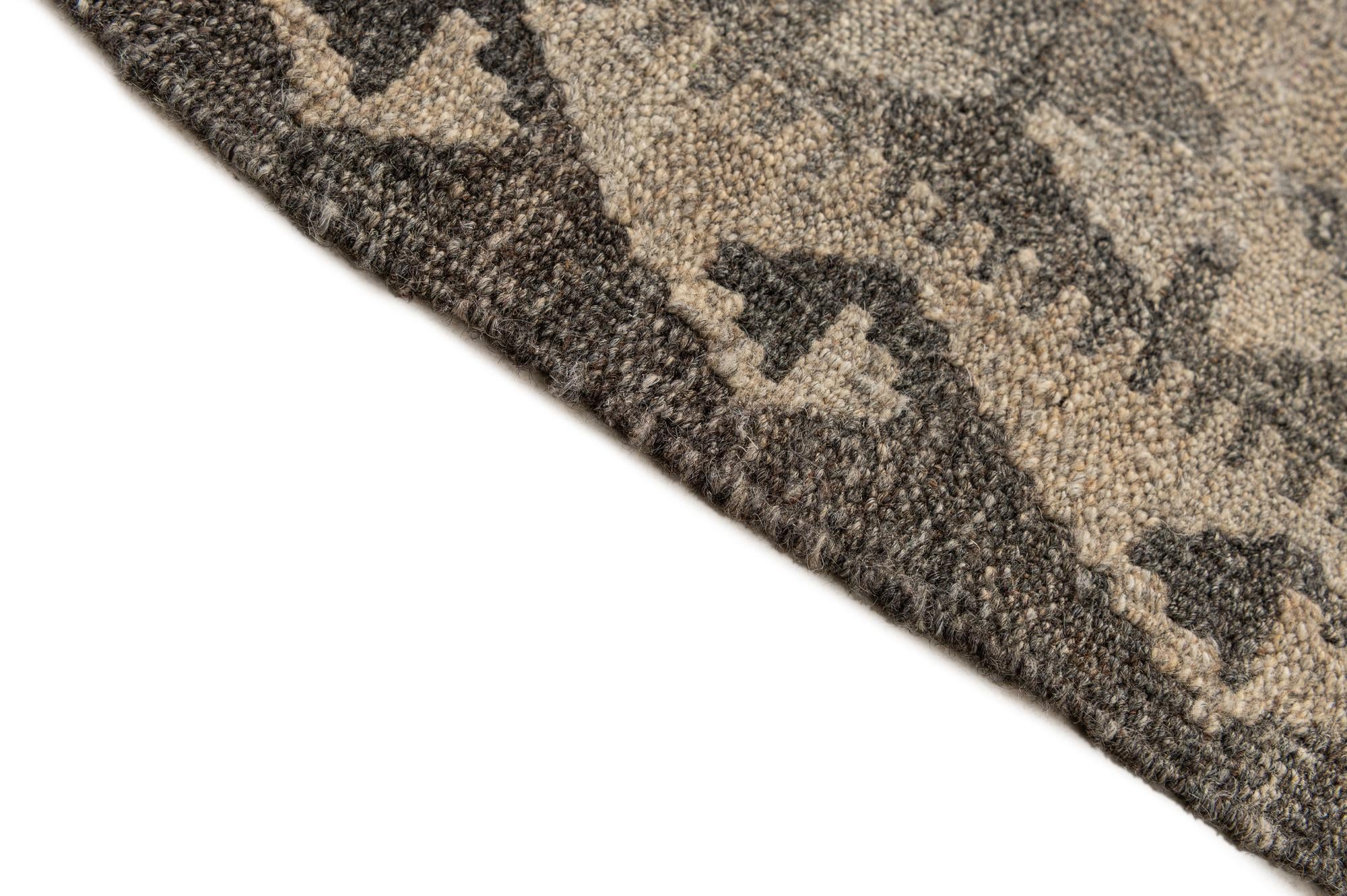 6' 10 x 9' 8 Hand Woven Kilim Maymana Wool Rug