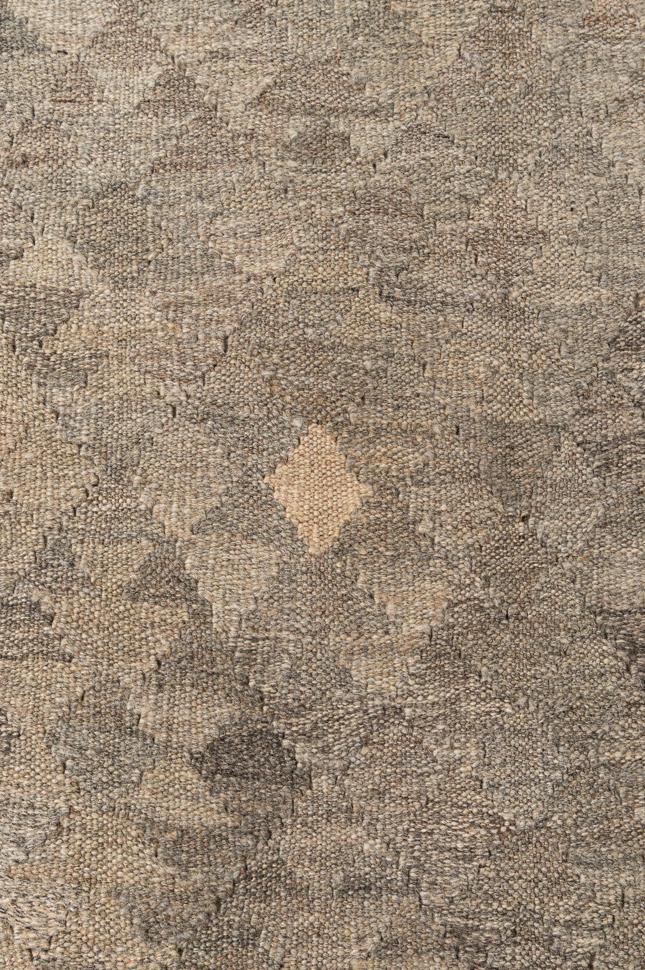 6' 10 x 9' 8 Hand Woven Kilim Maymana Wool Rug