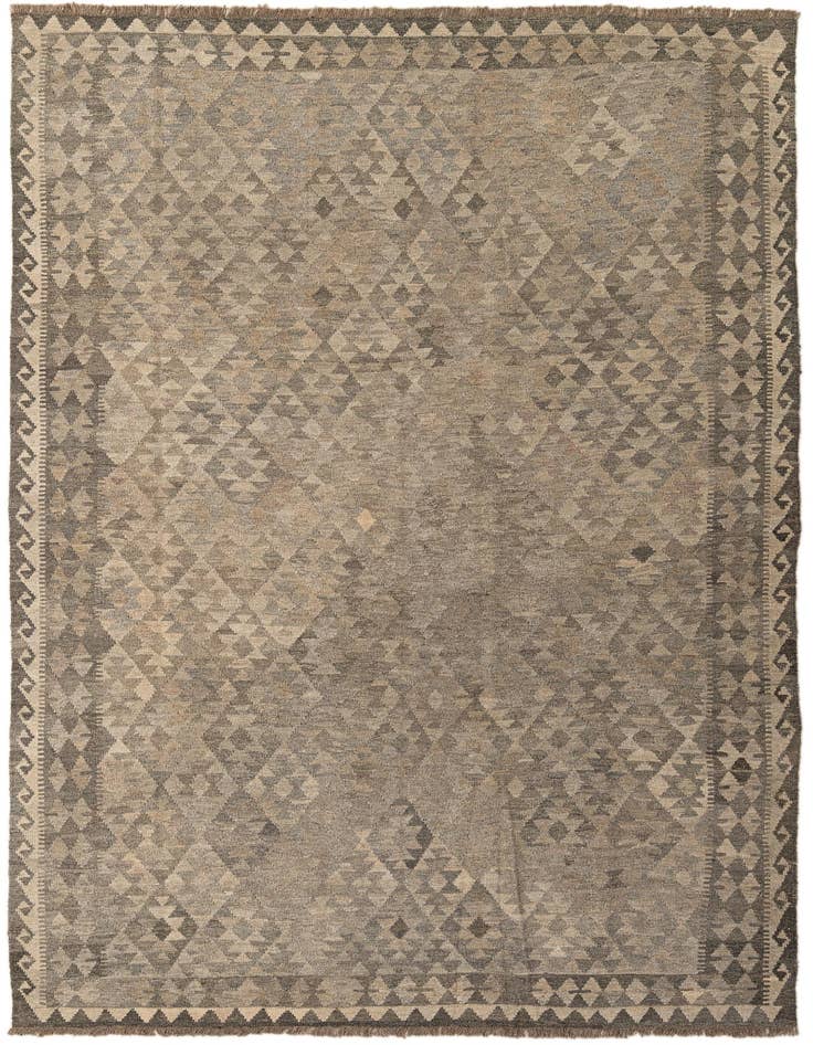 Detail image of 6' 10 x 9' 8 Hand Woven Kilim Maymana Wool Rug