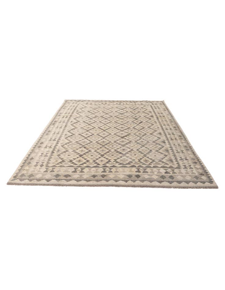 Detail image of 6' 11 x 9' 11 Hand Woven Kilim Maymana Wool Rug