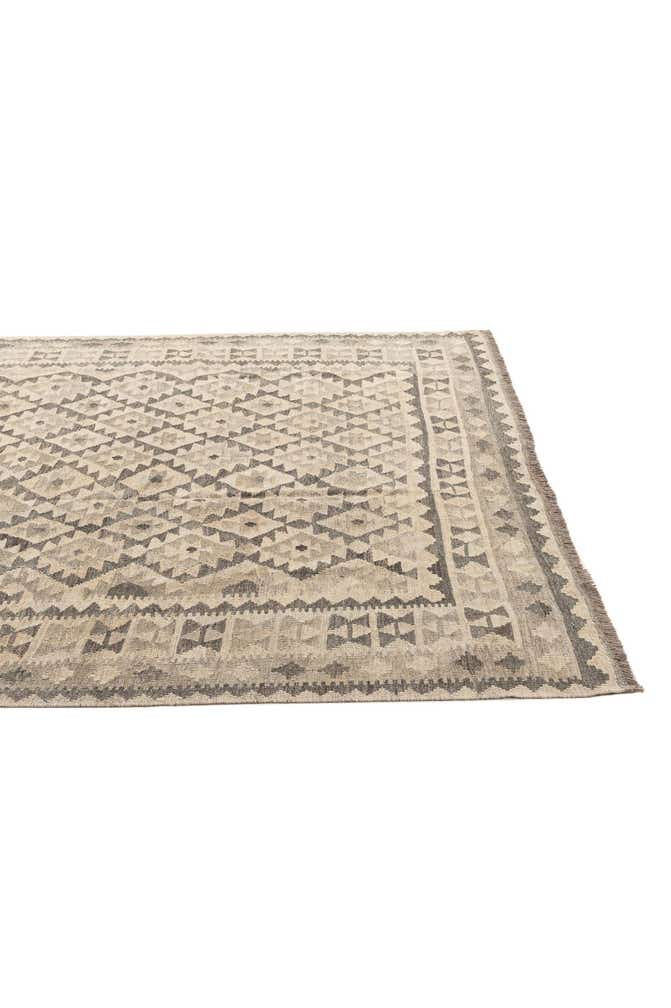 6' 11 x 9' 11 Hand Woven Kilim Maymana Wool Rug