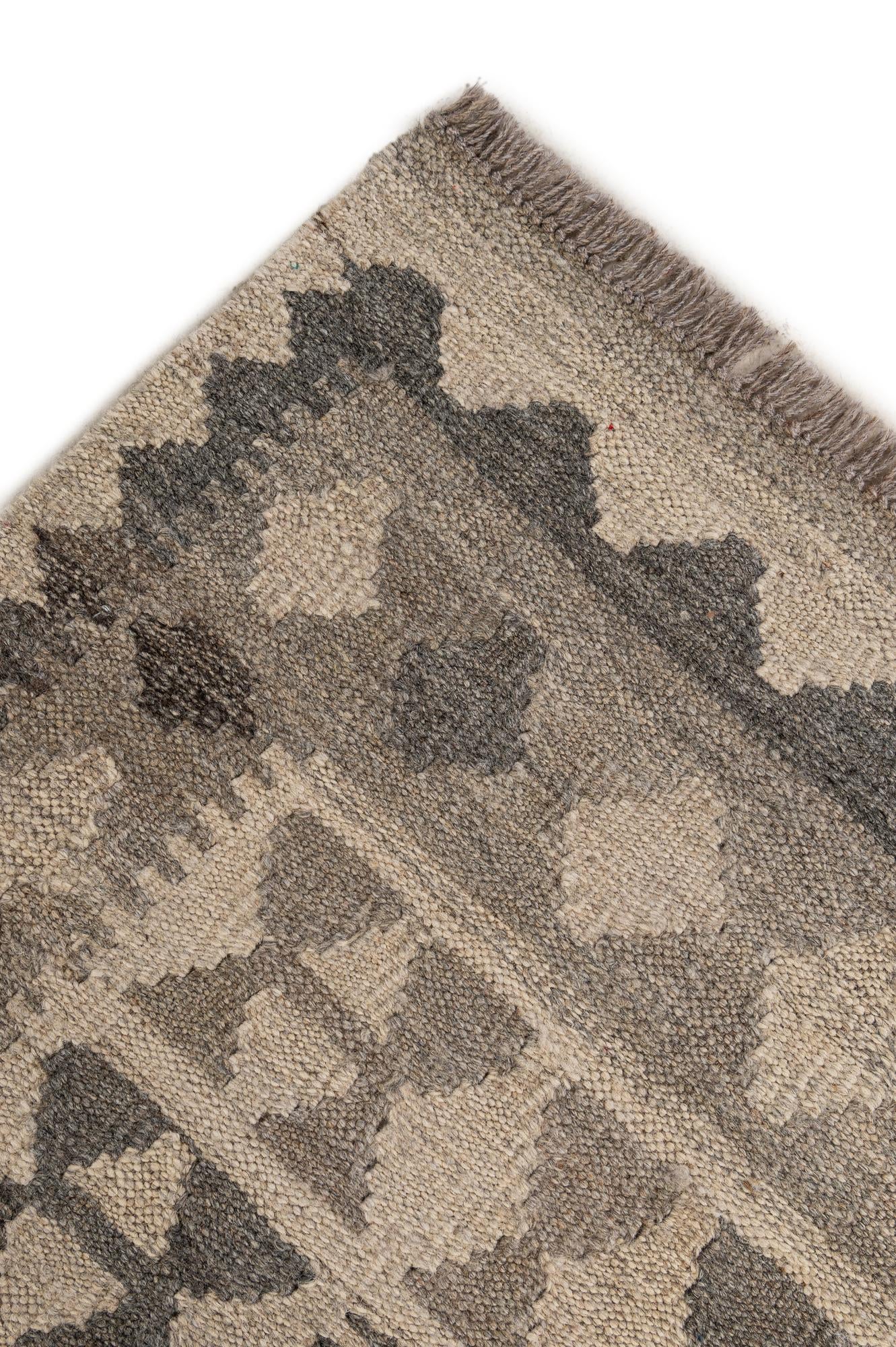 6' 11 x 9' 11 Hand Woven Kilim Maymana Wool Rug