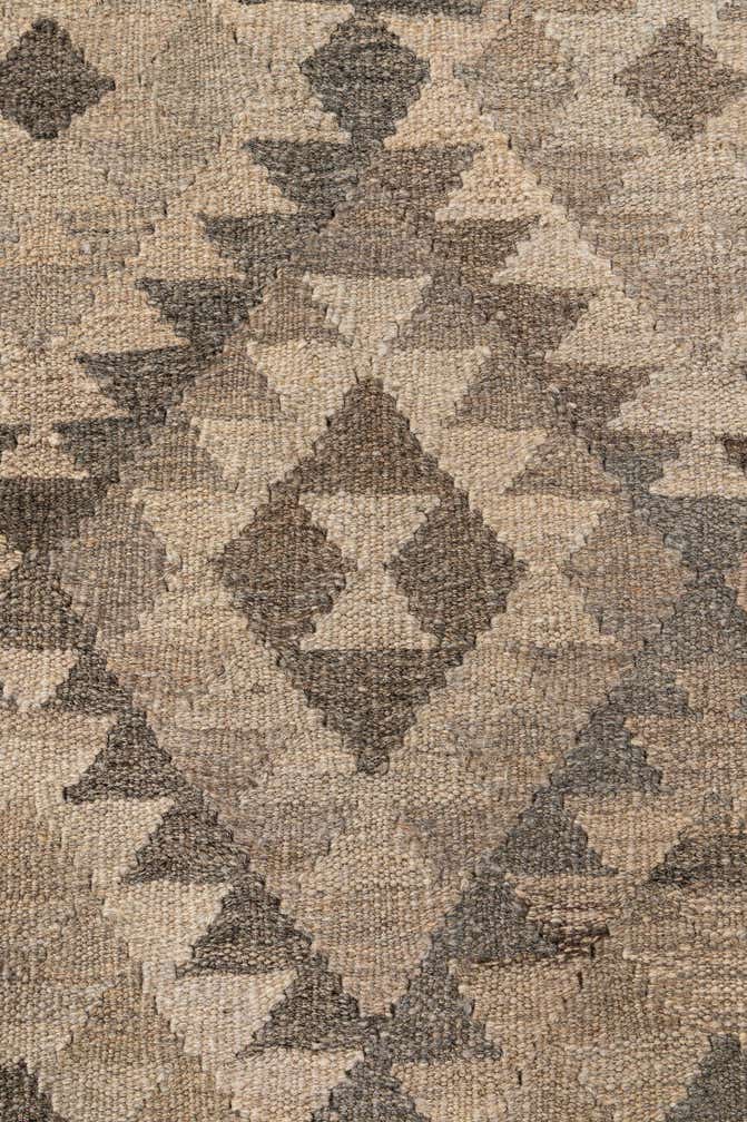 7' x 9' 9 Hand Woven Kilim Maymana Wool Rug