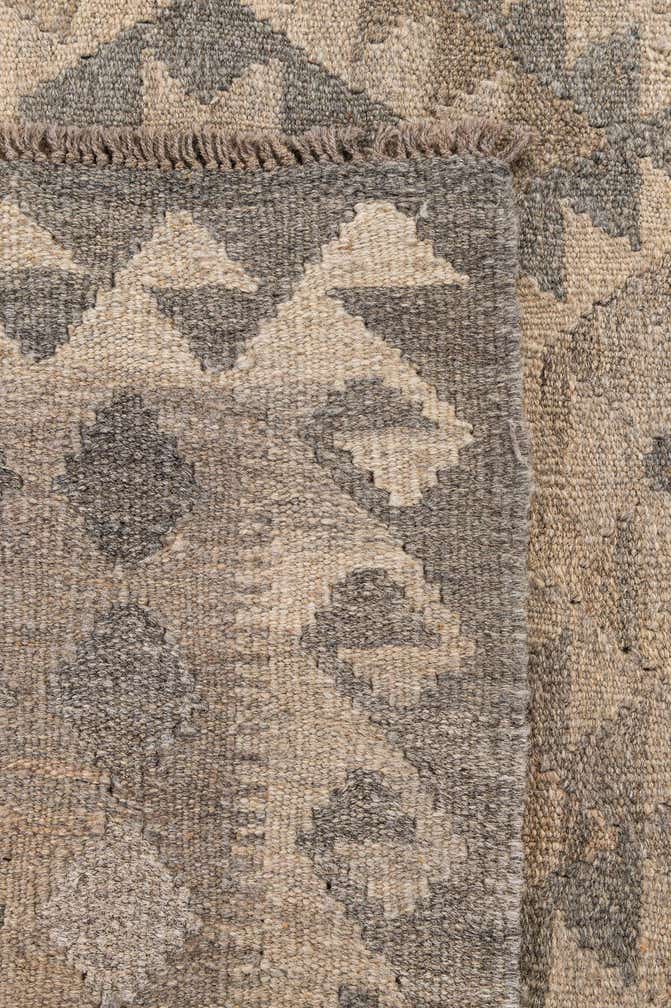 7' x 9' 9 Hand Woven Kilim Maymana Wool Rug