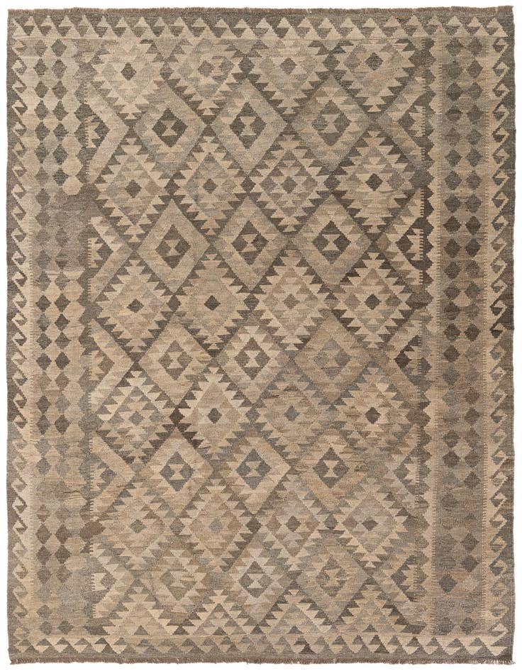 Detail image of 7' x 9' 9 Hand Woven Kilim Maymana Wool Rug