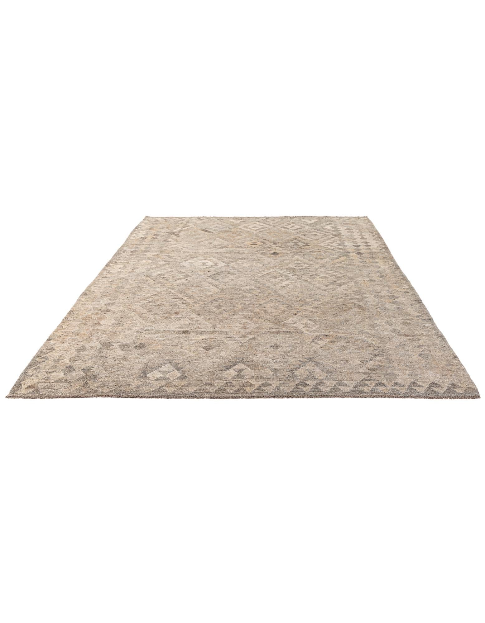 6' 9 x 9' 9 Hand Woven Kilim Maymana Wool Rug