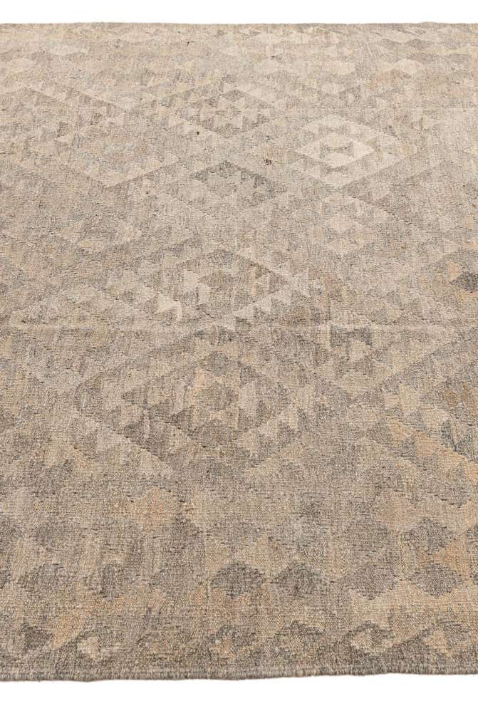 6' 9 x 9' 9 Hand Woven Kilim Maymana Wool Rug