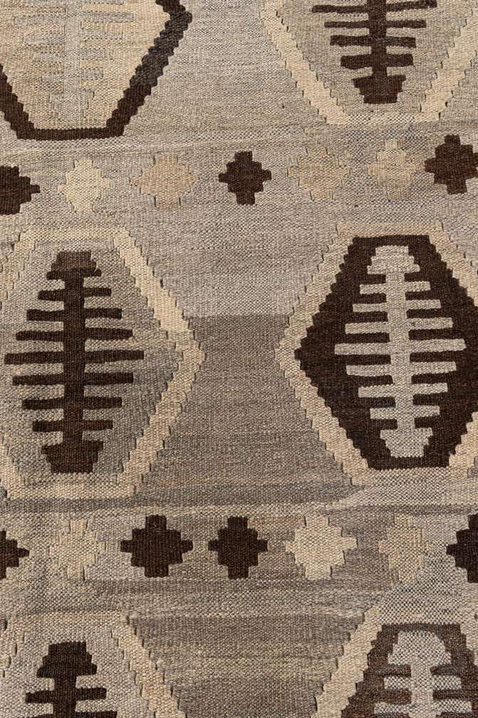 6' 10 x 9' 8 Hand Woven Kilim Maymana Wool Rug