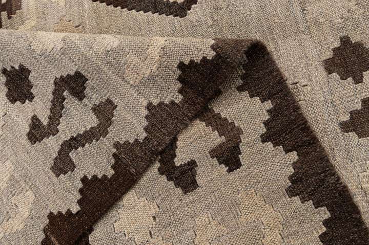 6' 10 x 9' 8 Hand Woven Kilim Maymana Wool Rug