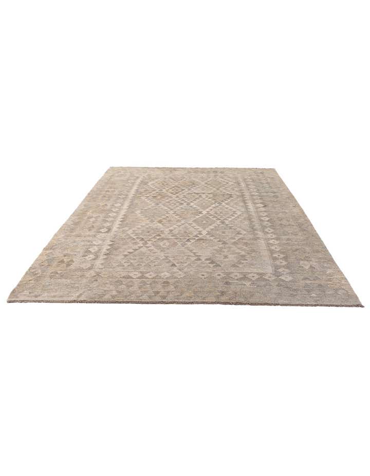 7' x 9' 11 Hand Woven Kilim Maymana Wool Rug