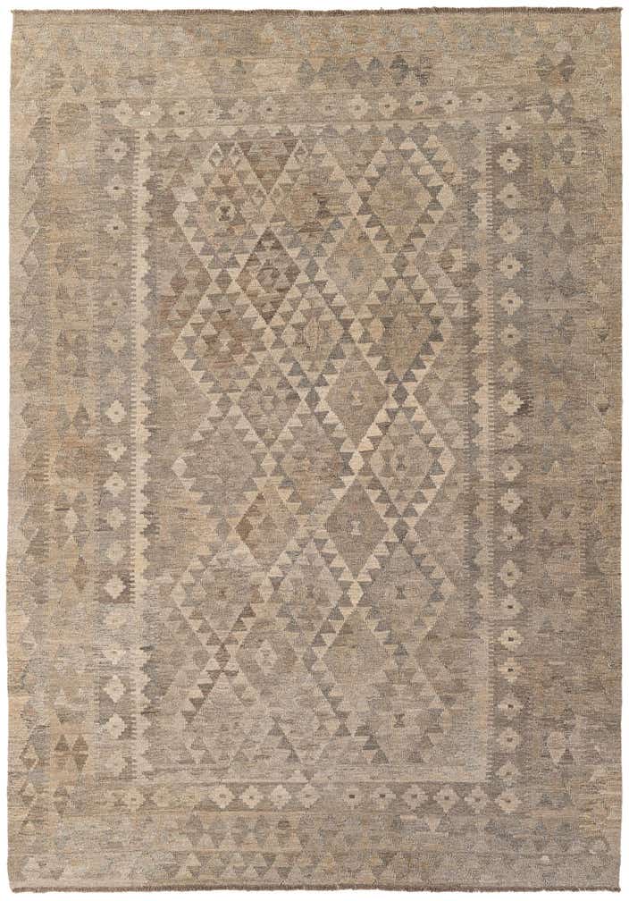 7' x 9' 11 Hand Woven Kilim Maymana Wool Rug
