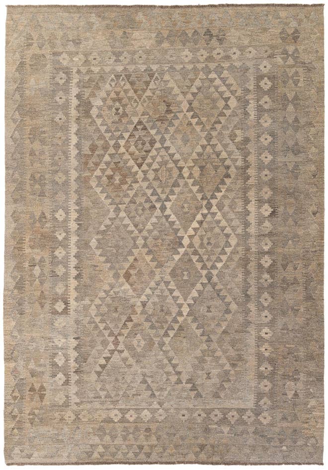 Detail image of 7' x 9' 11 Hand Woven Kilim Maymana Wool Rug