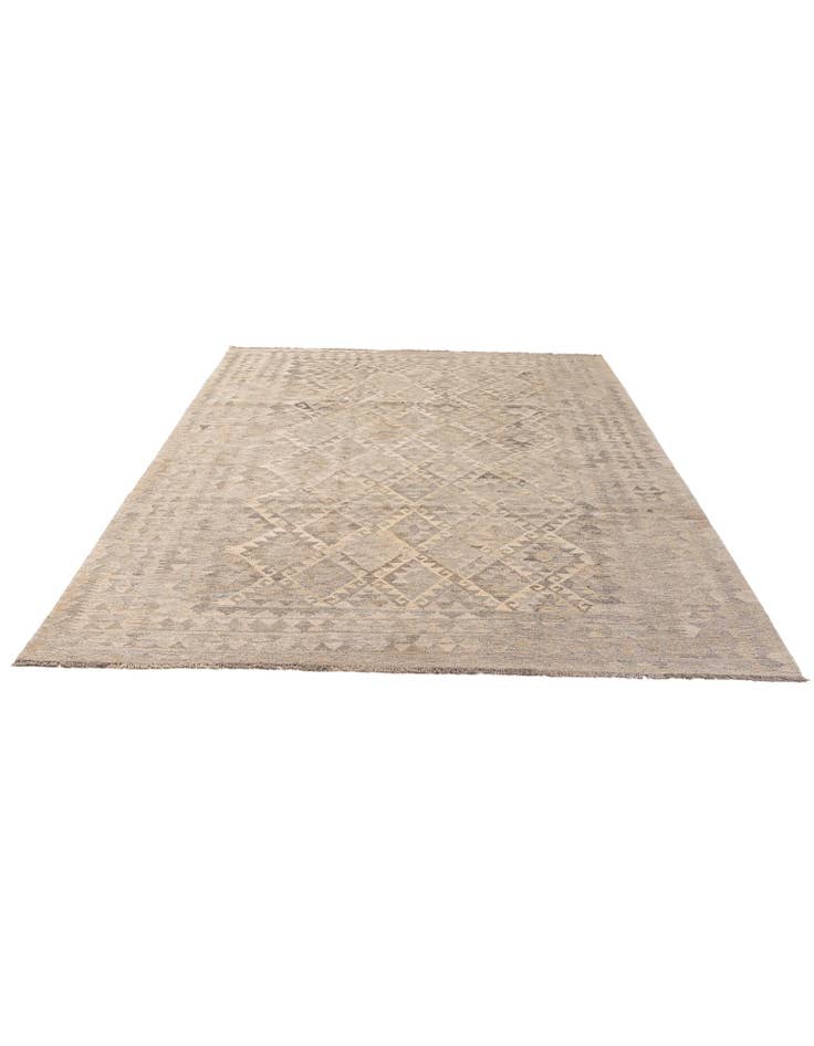 Detail image of 6' 10 x 9' 11 Hand Woven Kilim Maymana Wool Rug