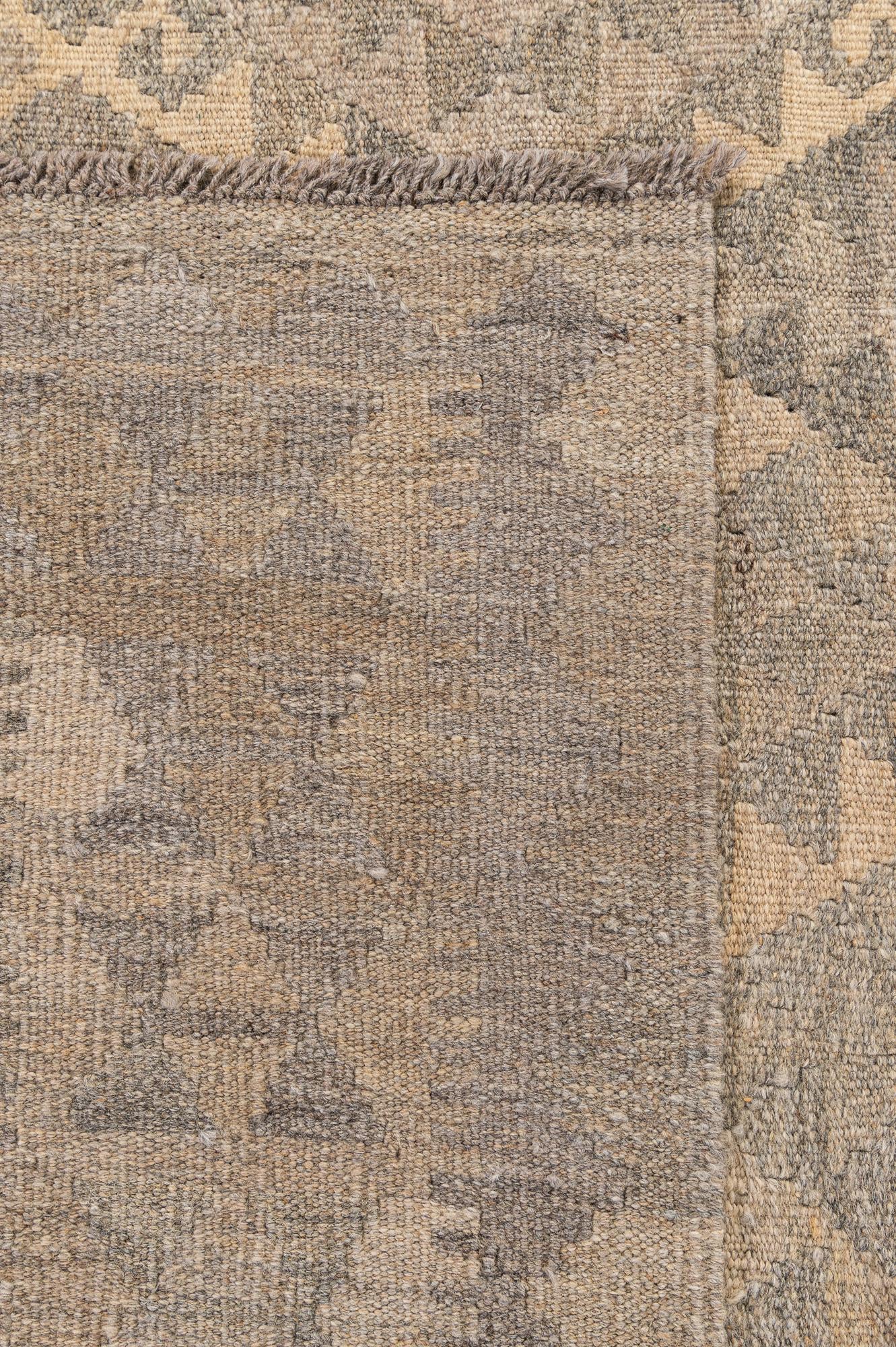 6' 10 x 9' 11 Hand Woven Kilim Maymana Wool Rug