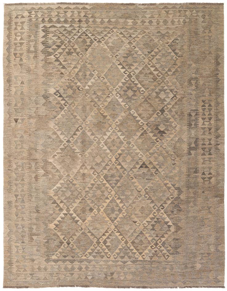 Detail image of 6' 10 x 9' 11 Hand Woven Kilim Maymana Wool Rug