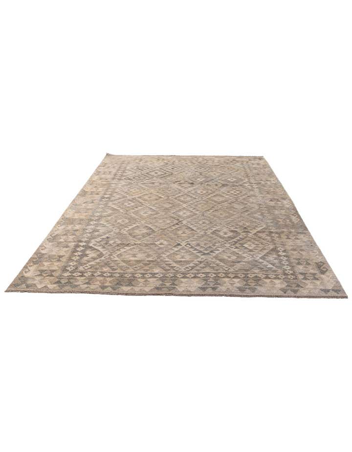 6' 10 x 9' 10 Hand Woven Kilim Maymana Wool Rug