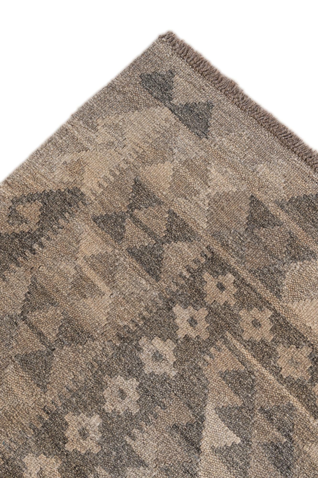 6' 10 x 9' 10 Hand Woven Kilim Maymana Wool Rug