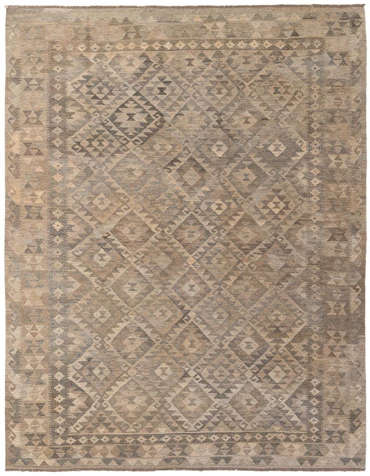 Detail image of 6' 10 x 9' 10 Hand Woven Kilim Maymana Wool Rug