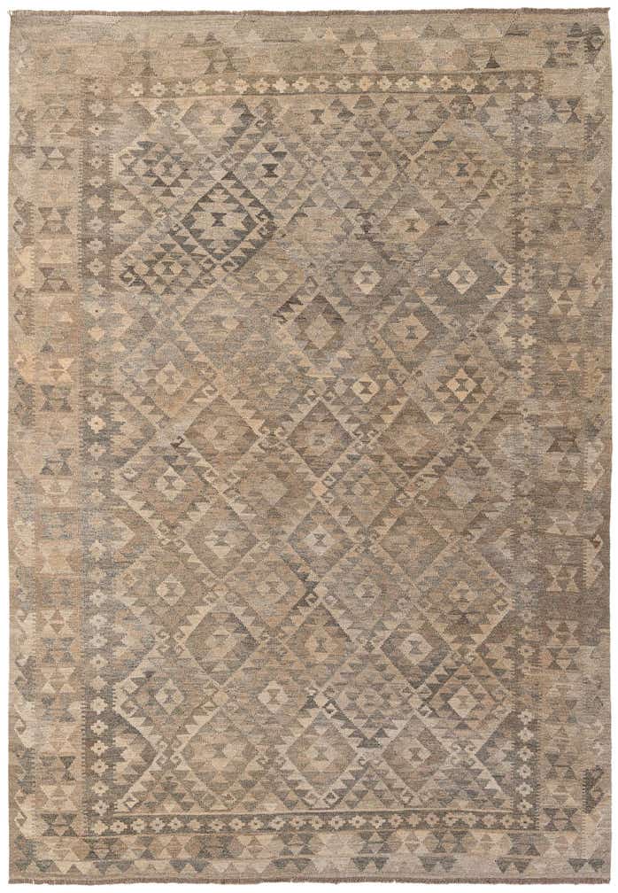 6' 10 x 9' 10 Hand Woven Kilim Maymana Wool Rug