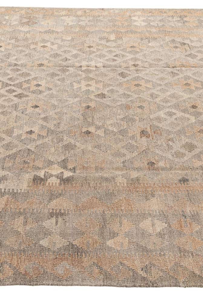 7' x 9' 9 Hand Woven Kilim Maymana Wool Rug