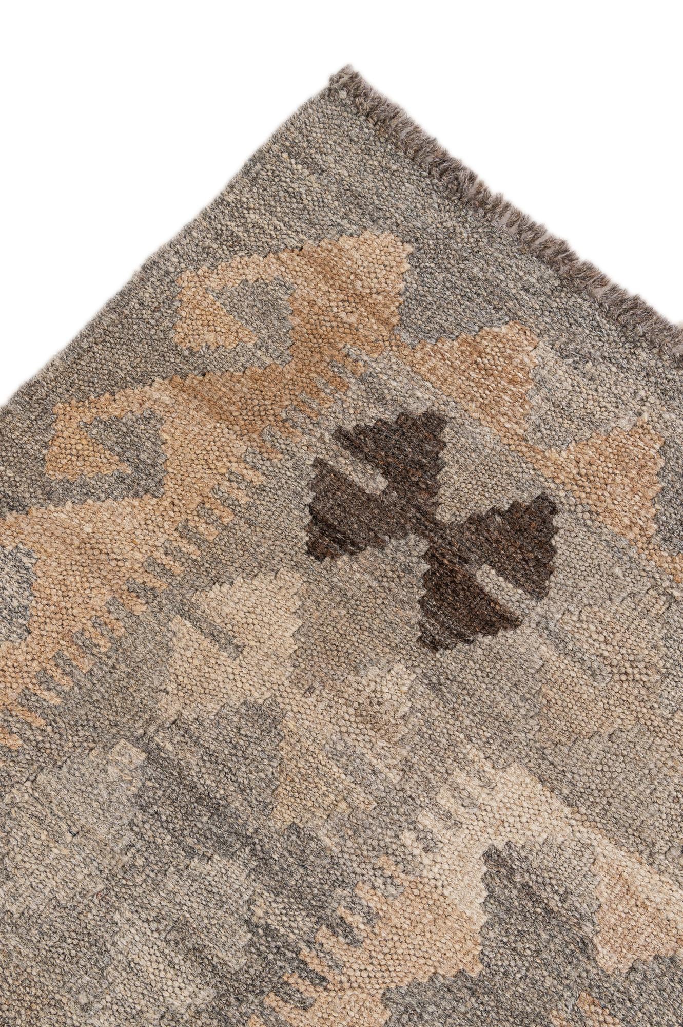 7' x 9' 9 Hand Woven Kilim Maymana Wool Rug