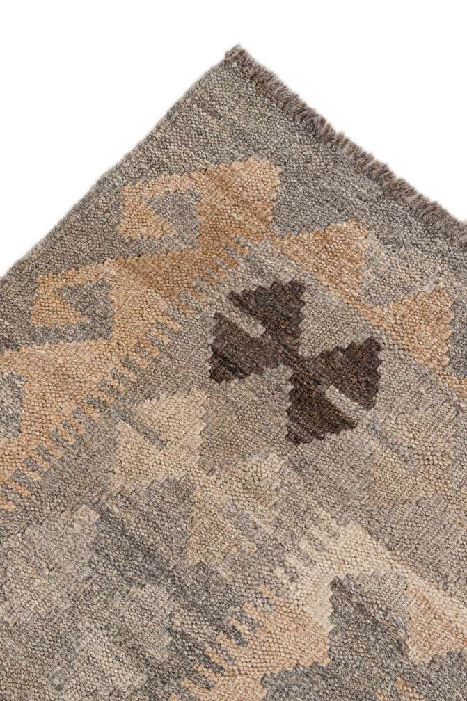 7' x 9' 9 Hand Woven Kilim Maymana Wool Rug