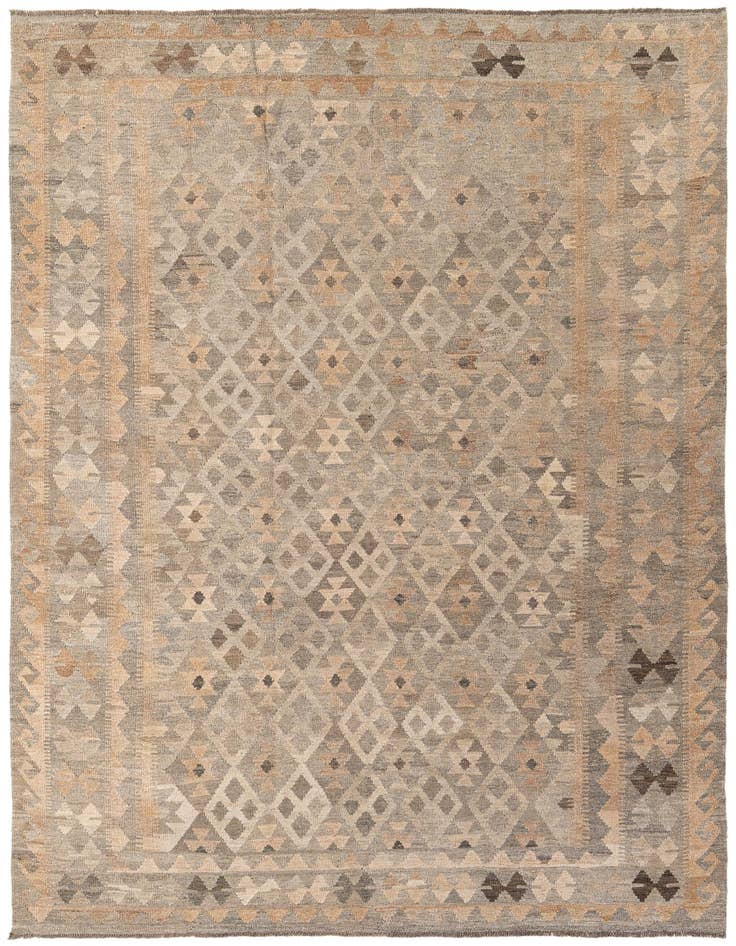 Detail image of 7' x 9' 9 Hand Woven Kilim Maymana Wool Rug