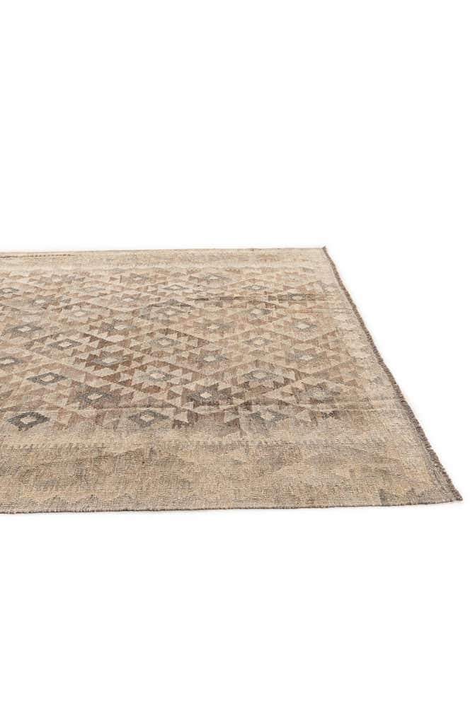 7' x 9' 9 Hand Woven Kilim Maymana Wool Rug
