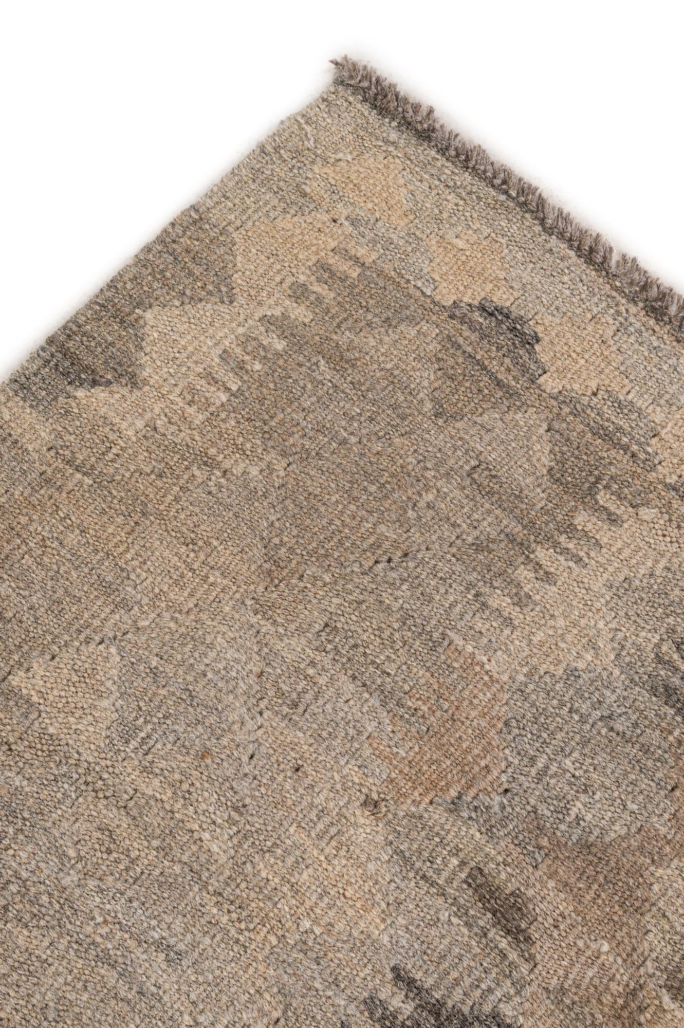 7' x 9' 9 Hand Woven Kilim Maymana Wool Rug