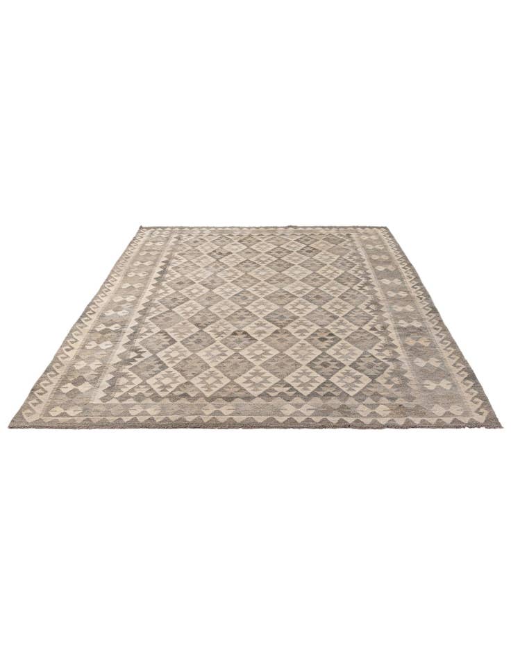 Detail image of 6' 10 x 9' 10 Hand Woven Kilim Maymana Wool Rug