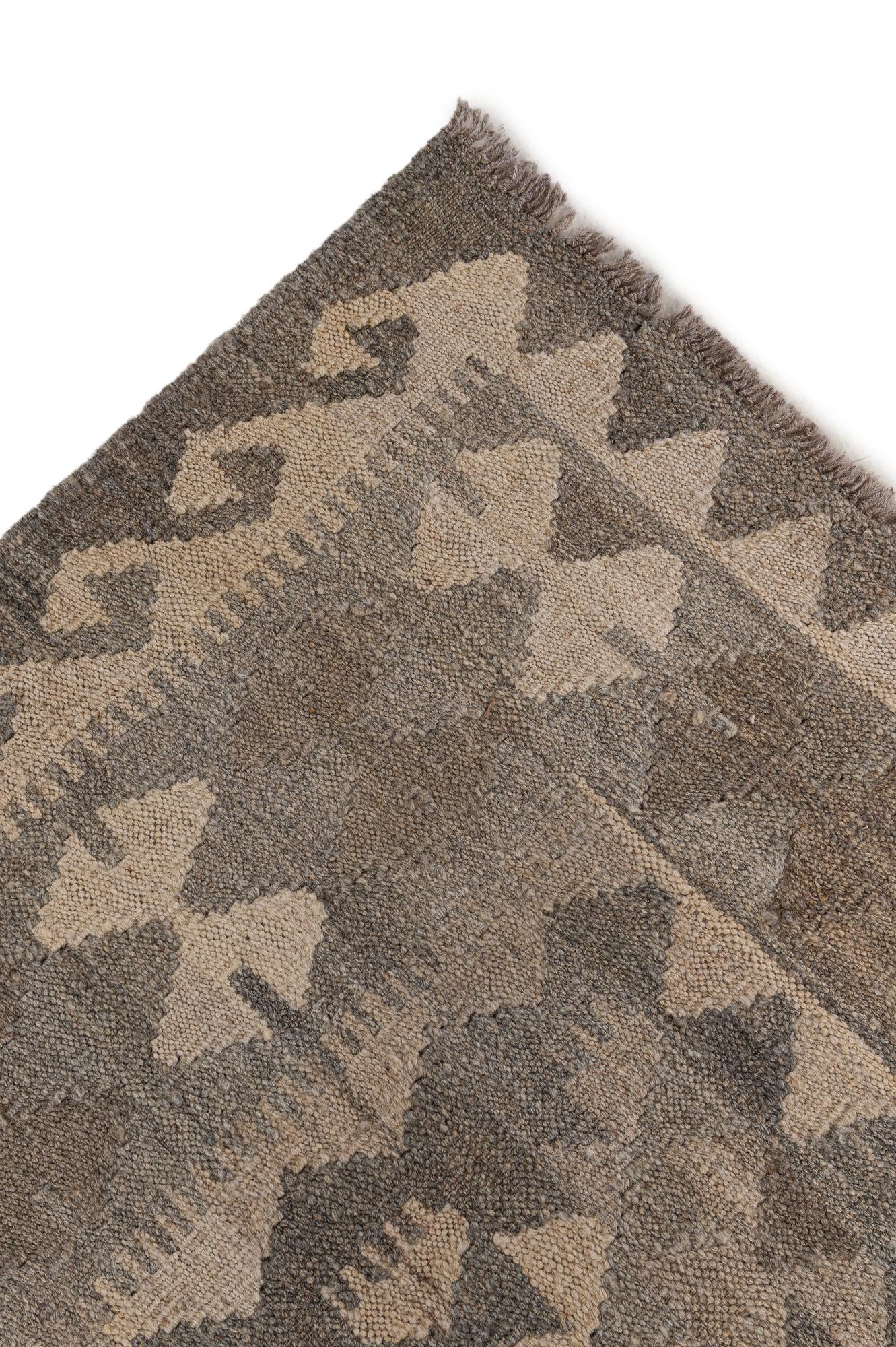 6' 10 x 9' 10 Hand Woven Kilim Maymana Wool Rug