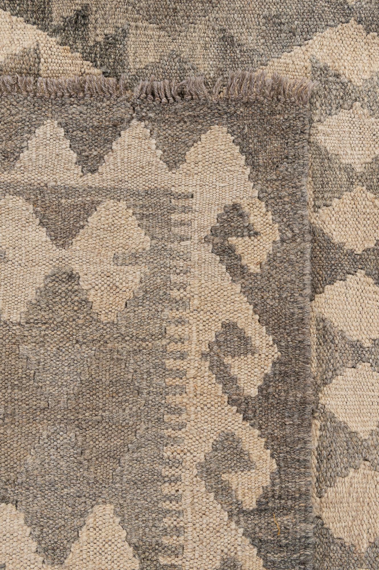 6' 10 x 9' 10 Hand Woven Kilim Maymana Wool Rug
