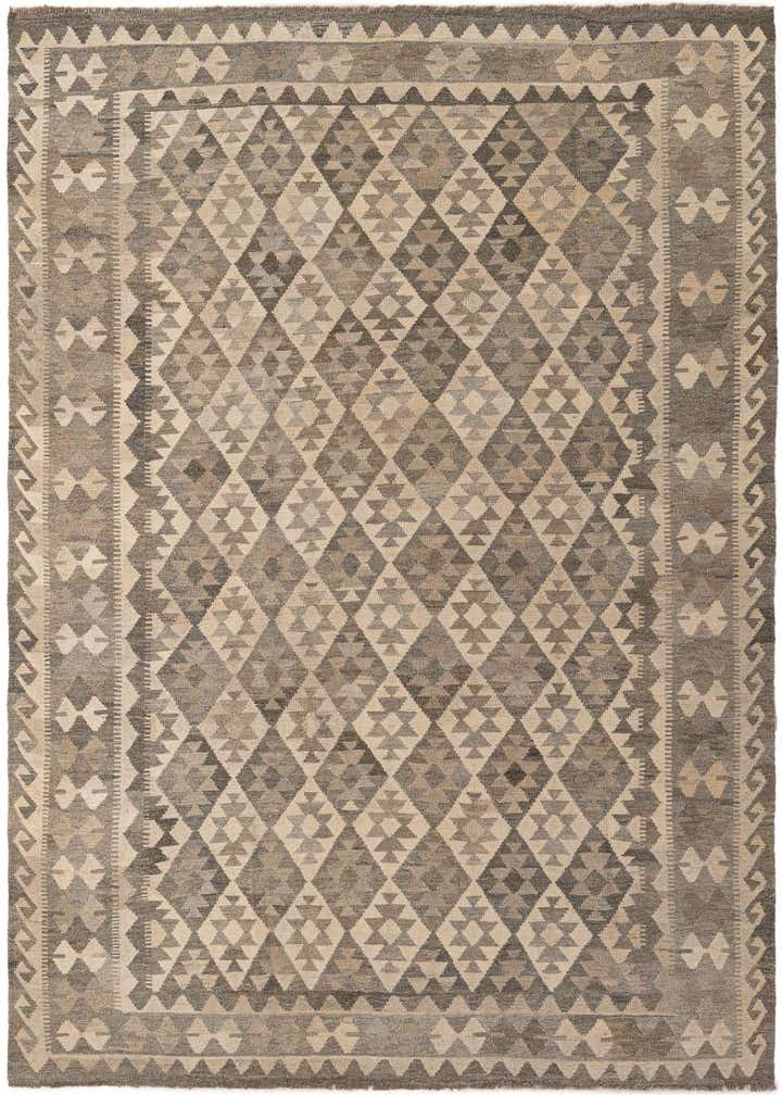 6' 10 x 9' 10 Hand Woven Kilim Maymana Wool Rug