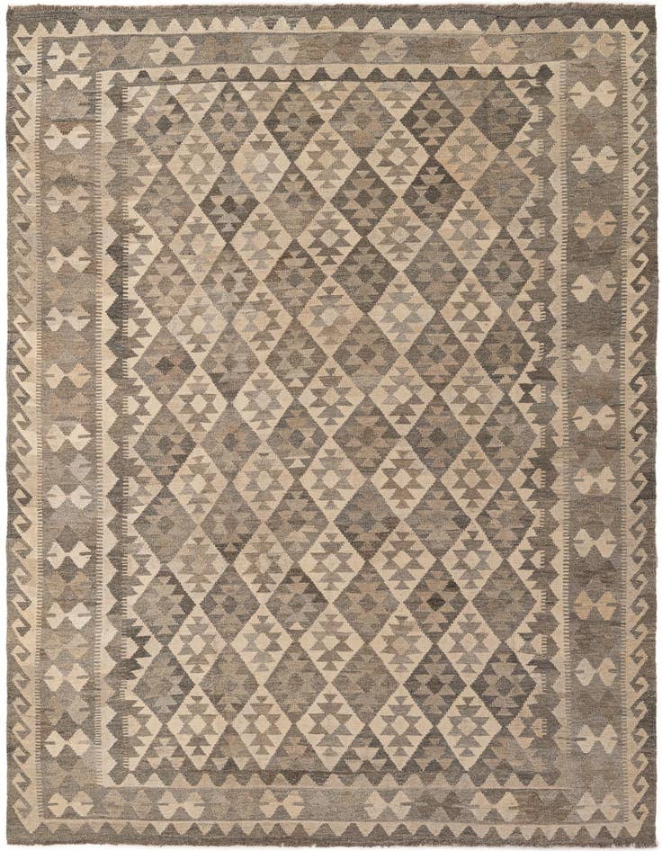 Detail image of 6' 10 x 9' 10 Hand Woven Kilim Maymana Wool Rug