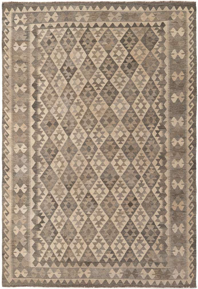 6' 10 x 9' 10 Hand Woven Kilim Maymana Wool Rug
