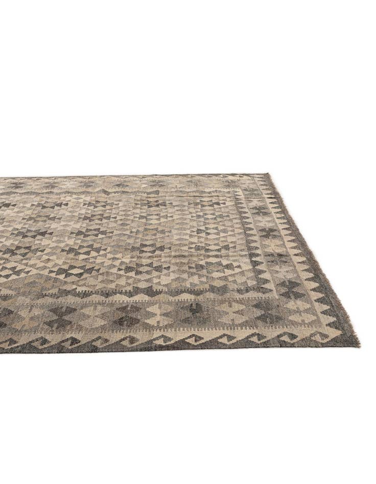 Detail image of 6' 10 x 9' 10 Hand Woven Kilim Maymana Wool Rug